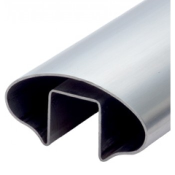 Slotted Tube Oval  80mm x 40mm x 2mm ..........6mtrs Long   Grade 316 Satin 